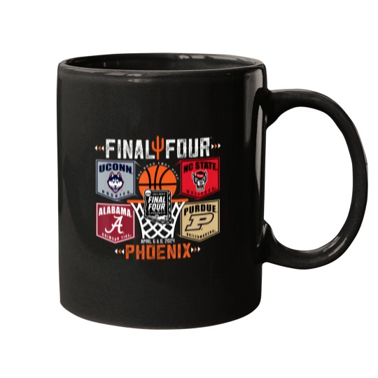 Discover Ncása Final Four 2024 Basketball 4-Team Banners Vintage Mugs