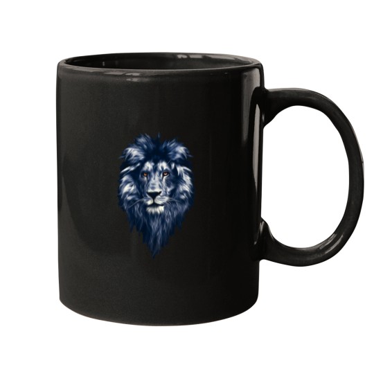 Discover the blue lion Sticker Mugs