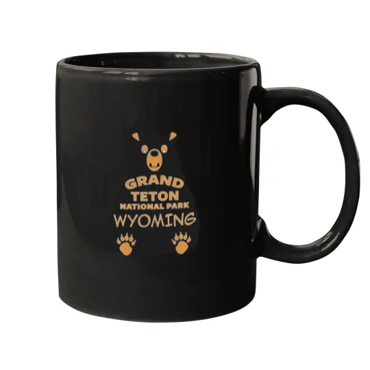 Discover BEAR GRAND TETON NATIONAL PARK WYOMING EXPLORE OUTDOOR NATURE Sticker Mugs