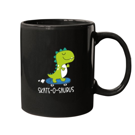 Discover Skating Dino Skating Dino Skate-O-Saurus Dinosaur Mugs