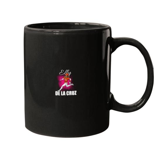 Discover Elly de la Cruz Cartoon  Player  (white text) Sticker Mugs