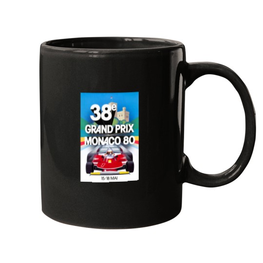 Discover 1980 Monacos Grand Prix Racing Poster Mugs