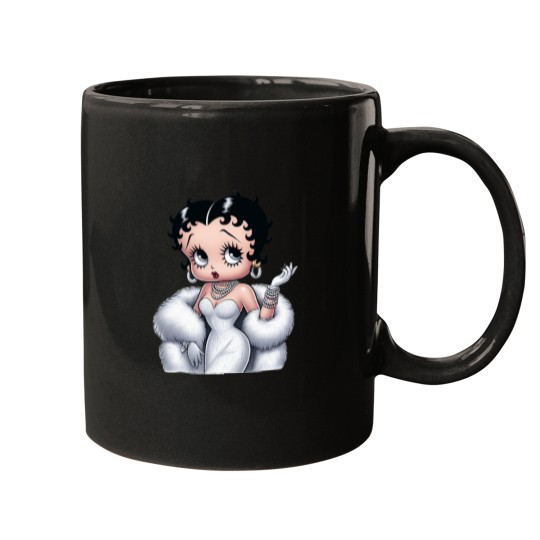Discover Elegant Betty Boop in White Dress Fitted Scoop Mugs