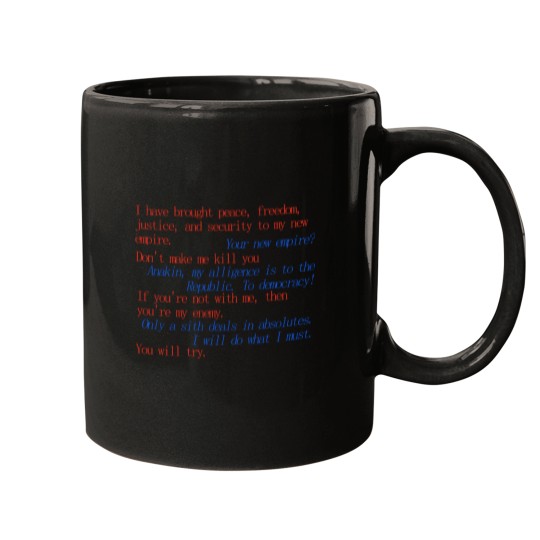 Discover Revenge of the Sith, Obi-Wan and Anakin quote Classic Mugs