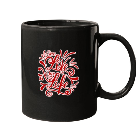 Discover u2 one love one life red Mugs