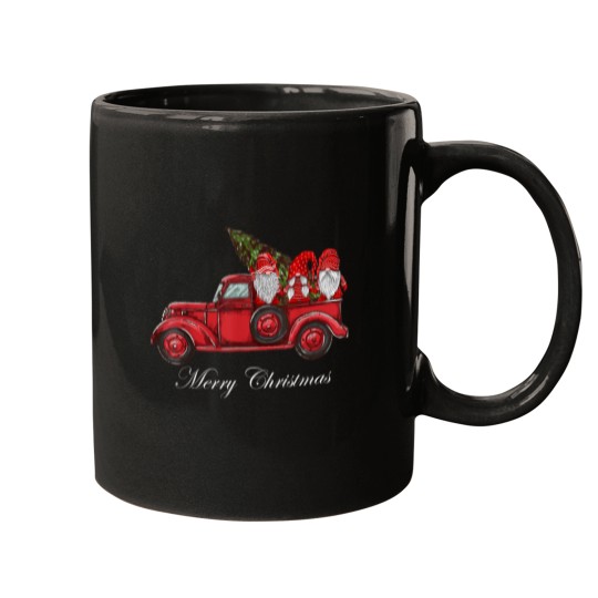 Discover Merry Christmas Vintage Red Truck Gnomes With Christmas Tree Mugs