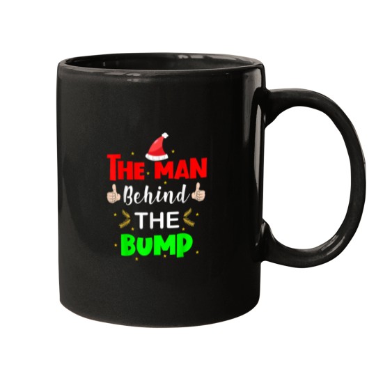Discover Man Behind Bump Funny Christmas Pregnancy Husband Dad 2020 Mugs