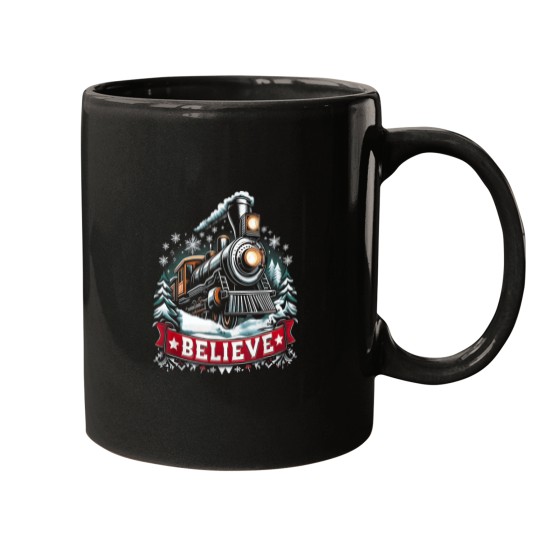 Discover All Aboard Polar Express North Pole Xmas Santa T Mugs