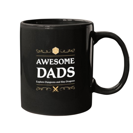 Discover Awesome Dads Explore Dungeons and Slay Dragons Mugs