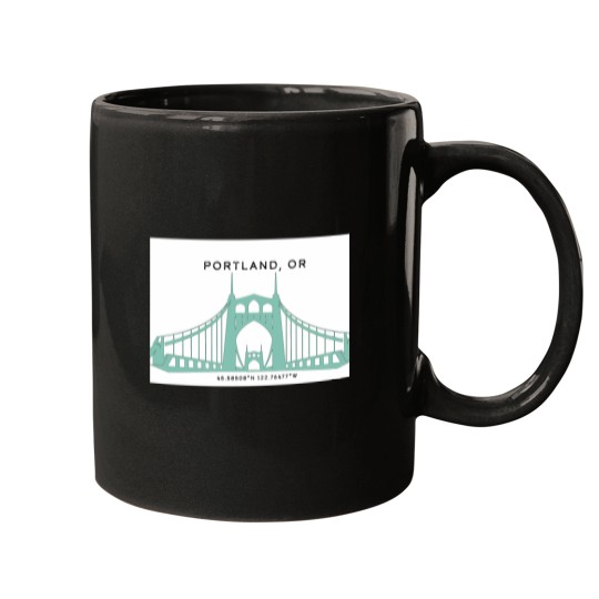 Discover St Johns Bridge, Portland, OR Mugs