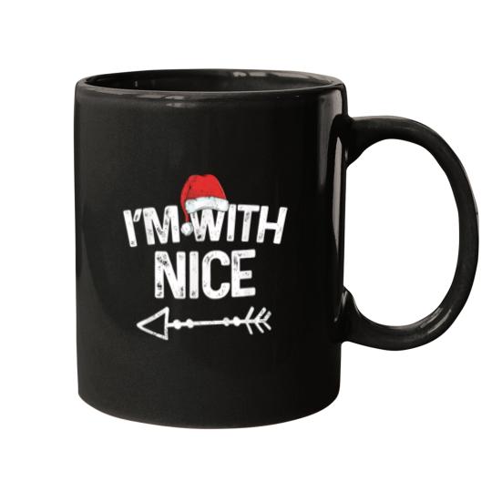 Discover I'm With Nice Matching Christmas Couples Costume Mugs