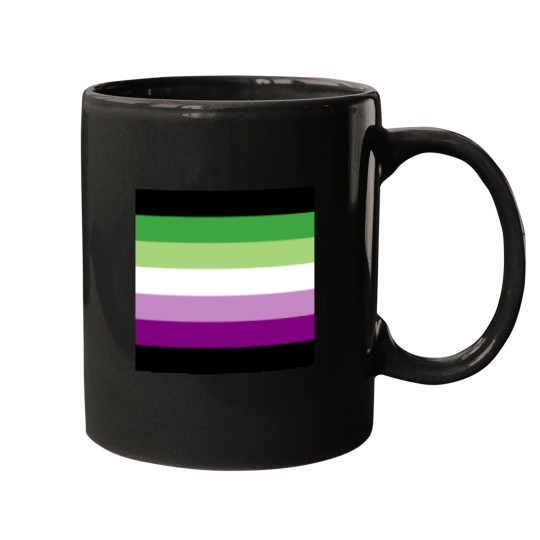 Discover AceAro Purple-Green Asexual Aromantic Pride Flag Queer LGBT+ Pin Mugs