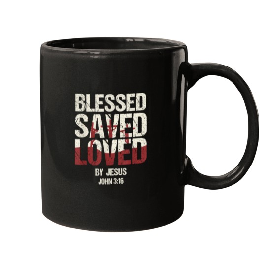 Discover Blessed Stored Loved by Jesus John 316 2134 Mugs