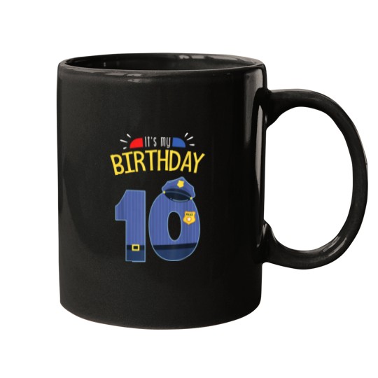 Discover 10th Birthday 10 Year Old Police Officer Uniform Mugs