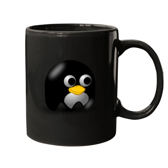 Discover A cute black penguin ghostwith big eyes Active Mugs