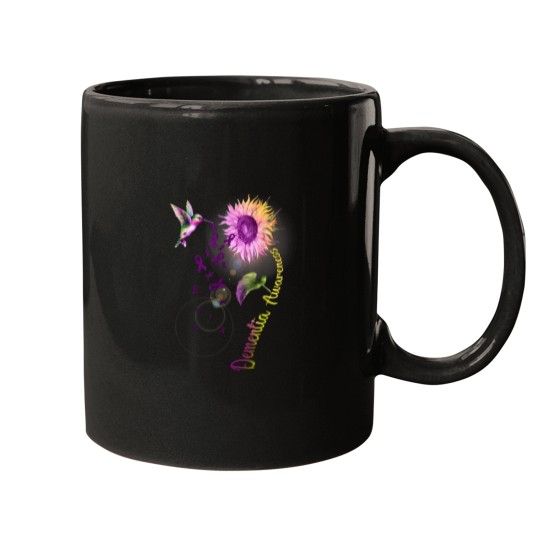 Discover Dementia Sunflower Hummingbird Mugs