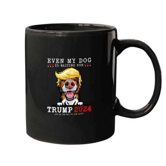 Discover Border Collie Dog Even My Dog Is Waiting For Trump 2024 Mugs