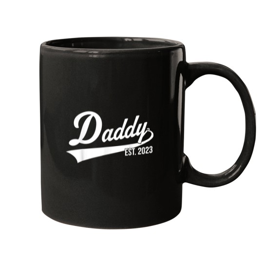 Discover 1st Time Dad EST 2023 New First Fathers Hood Day Daddy 2023 Mugs