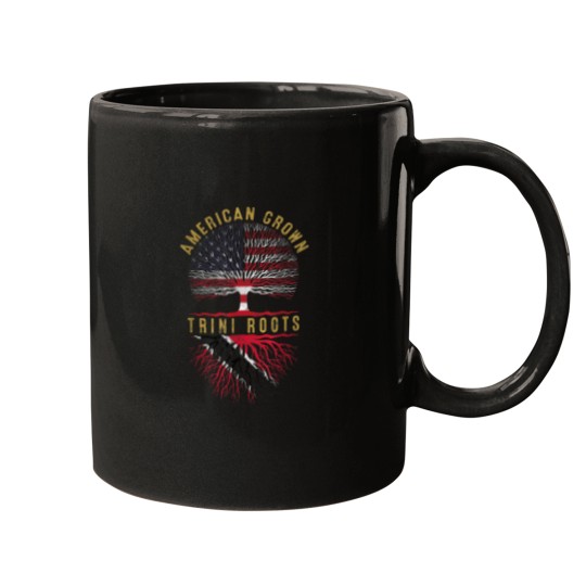 Discover Distressed Tree USA Flag American Grown Trini Roots Mugs