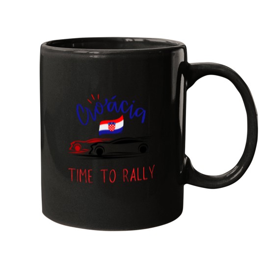 Discover Croatia Time to Rally car rallyingcar rallying t Active Mugs