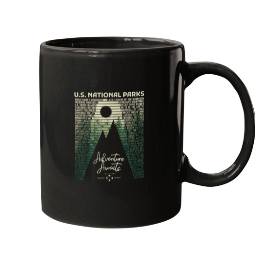 Discover National Parks List US Park Vintage Camping Hiki Mugs