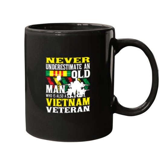 Discover Never Underestimate An Old Man Patriotic Vietnam Veteran Mugs