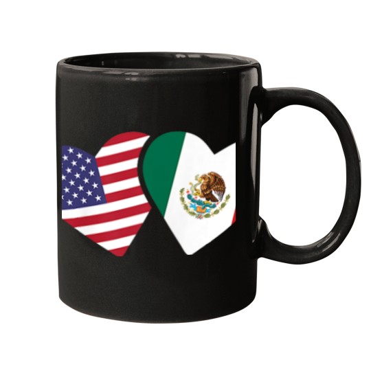 Discover Mexico USA Flag T Shirt Heart Mexican American Love 8273 Mugs