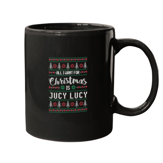 Discover All I Want For Christmas Is Jucy Lucy Ugly Christmas Sweater Mugs