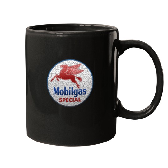 Discover vintage oil mobil gas pegasus sign Mugs