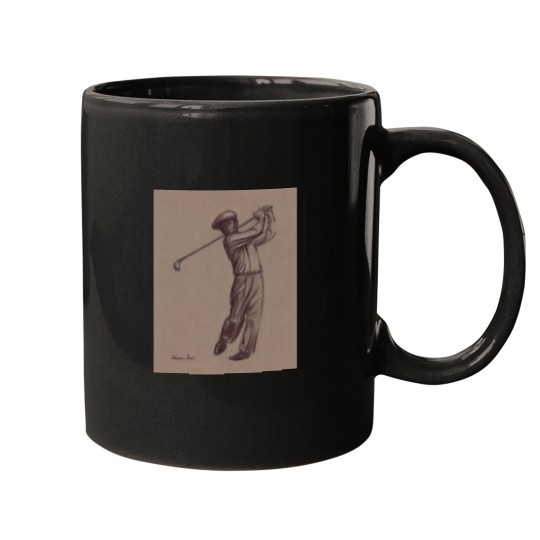 Discover Ben Hogan - pencil drawing of the great golf master Mugs