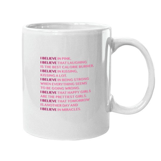 Discover Audrey Hepburn I Believe In Pink Quote Mugs