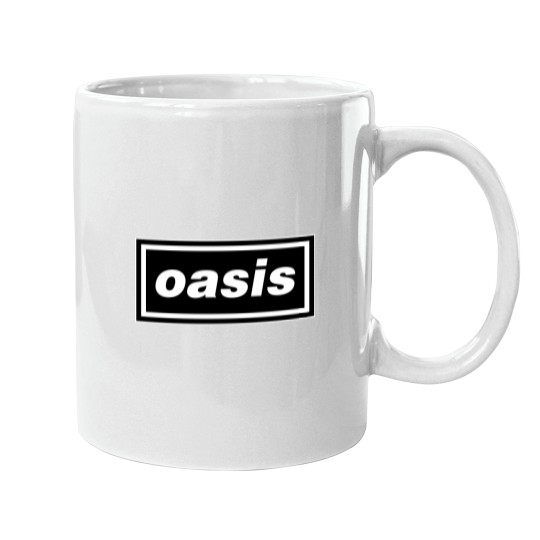 Discover Oasis graphic Mugs | Oasis merch |  black and white graphic Mugs | retro oasis Mugs