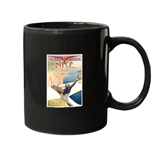 Discover 1910 Meeting dAviation Nice France Advertising Mugs