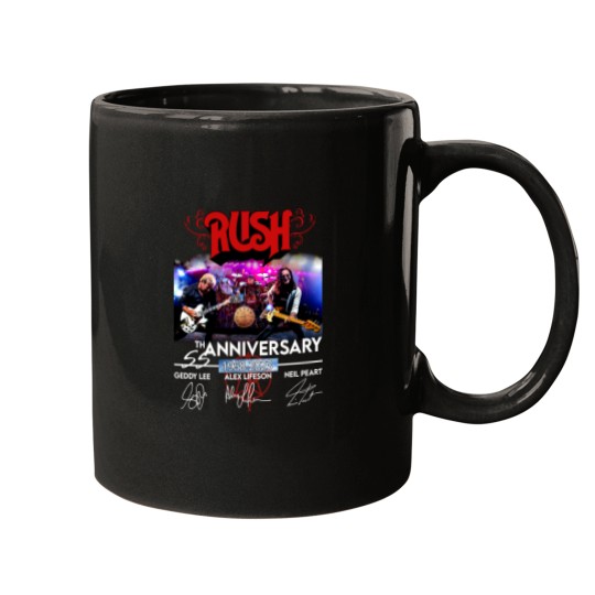 Discover 55 Years RUSH Band 1968-2023 Signatures Mugs