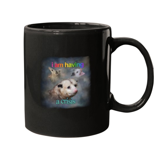 Discover I am having a crisis possum word art Classic Mugs