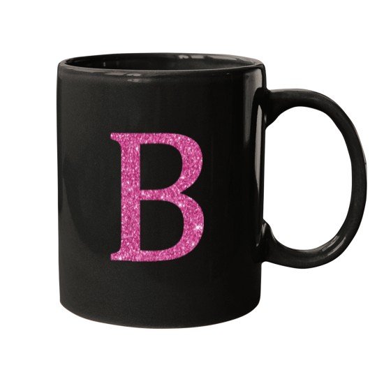 Discover Pink Glitter Letter B Mugs