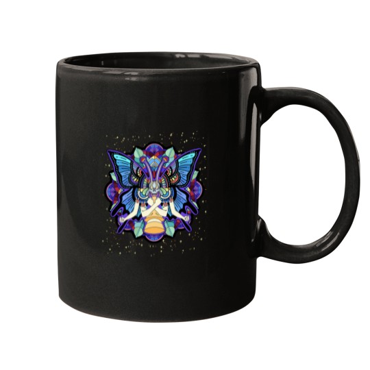 Discover Psychedeliutterfly Abstract Art Colorful Hippie Trippy Mugs
