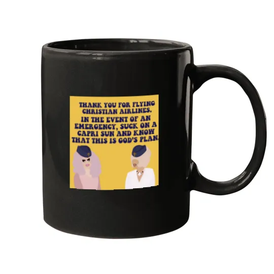 Discover Trixie and Katya Christian Airlines Mugs