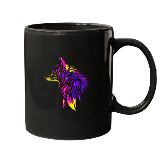 Discover Cute Fox splash of colors 2graphic design tshirt Mugs