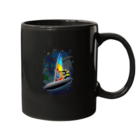 Discover WindSurfer on Ocean Waves Mugs