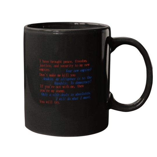 Discover Revene of the Sith, Obi-Wan and Anakin quote Mugs