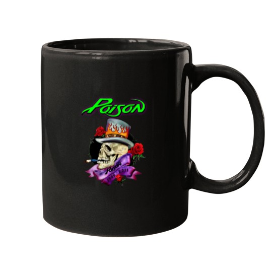 Discover poison bandlogo band Rock music Legend Halloween Christmas Mugs