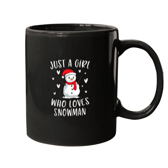 Discover Just A Girl Who Loves Snowman Xmas Cute Christmas Mugs