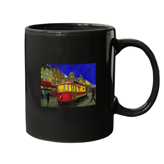 Discover Prague old tram Mugs