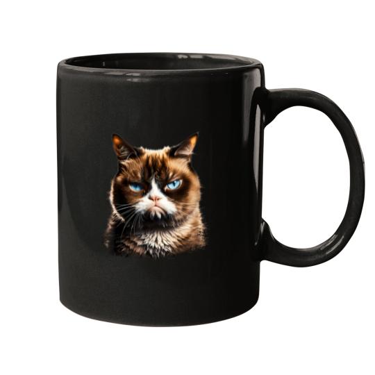 Discover grumpy face funny cat graphic for men women boys girls t Mugs