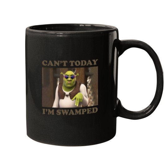 Discover Can't Today I'm Swamped Funny Shrek Mugs