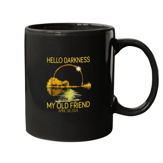 Discover Hello Darkness My Old Friend Eclipse Mugs, Hello Darkness Mugs