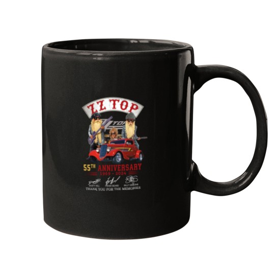 Discover ZZ Top 55th Anniversary Mugs, ZZ Top Rock Band Mugs