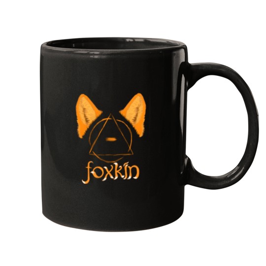 Discover Foxkin therian theta-delta with fox ears Sticker Mugs