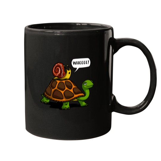 Discover Snail Riding Turtle Mugs